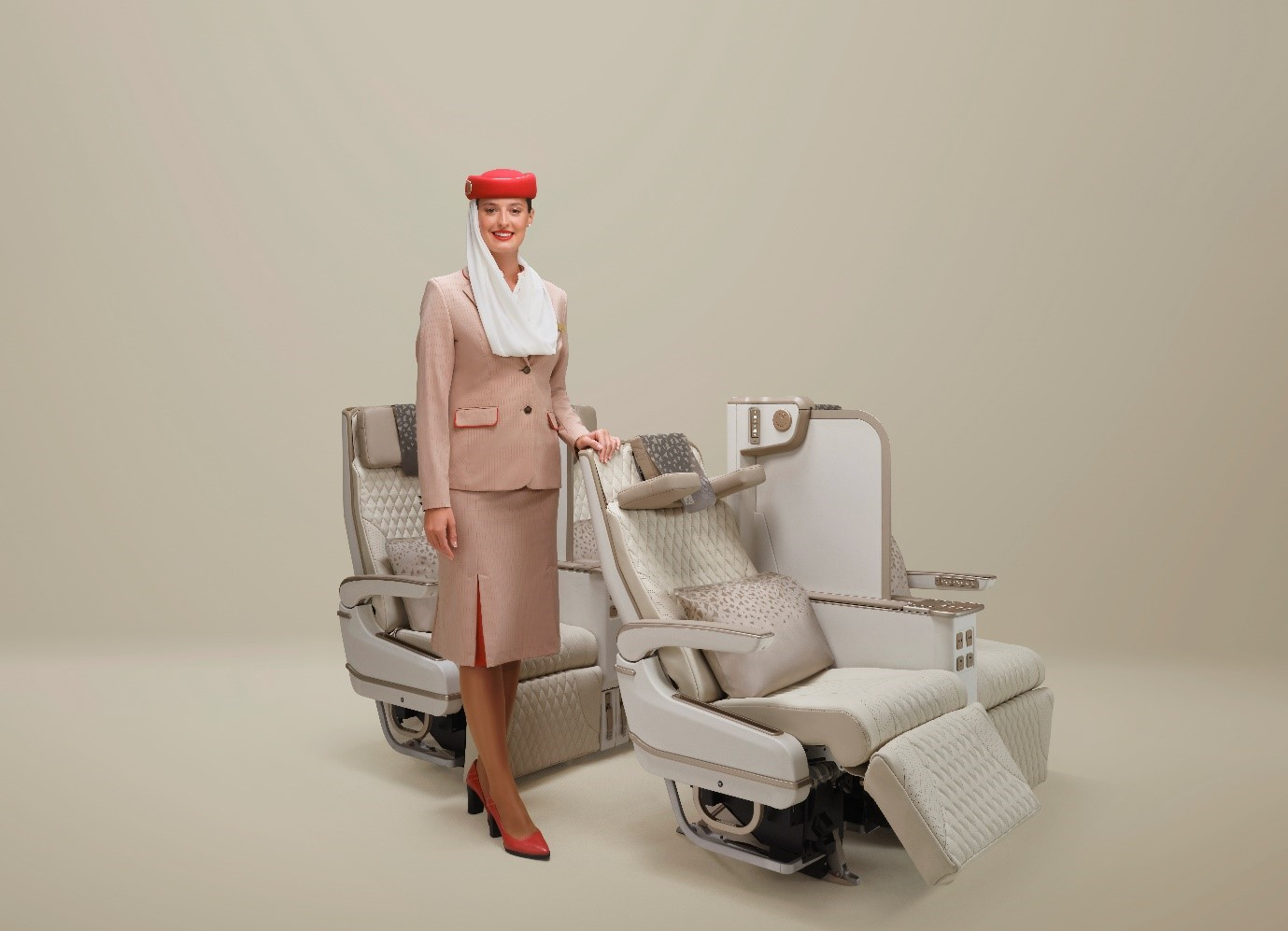 Emirates electric Premium Economy seat with full-height privacy screen