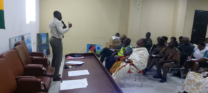 PIAC officials explain petroleum revenue tracking and infrastructure project accountability at a public forum in Ablekuma West